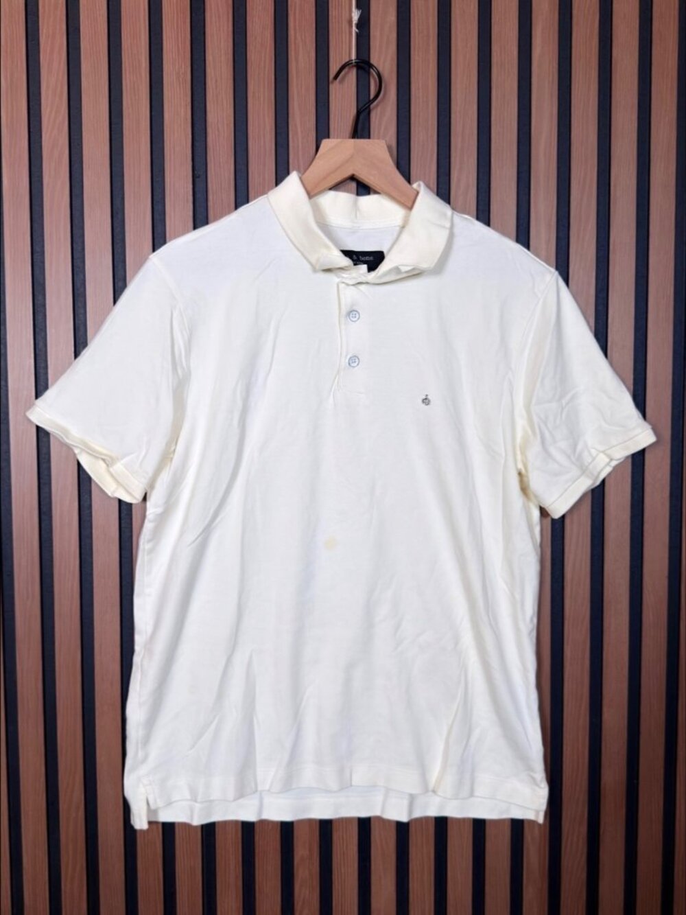 Rag & Bone Polo Shirt Large Mens White Short Sleeve Collared 100% Pima Cotton